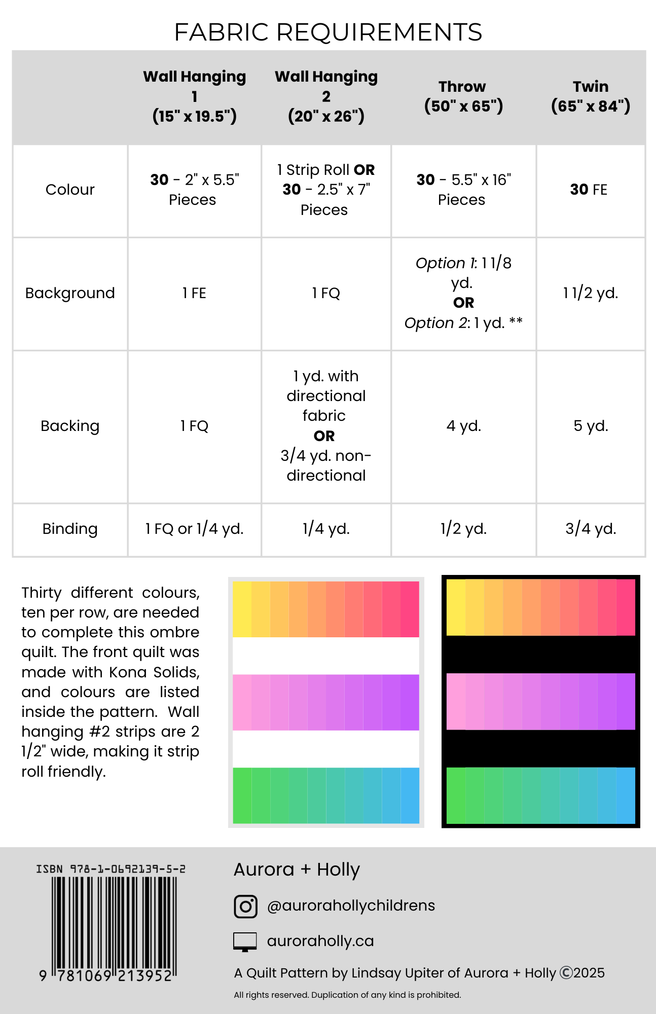 Ombre Quilt Pattern - PDF