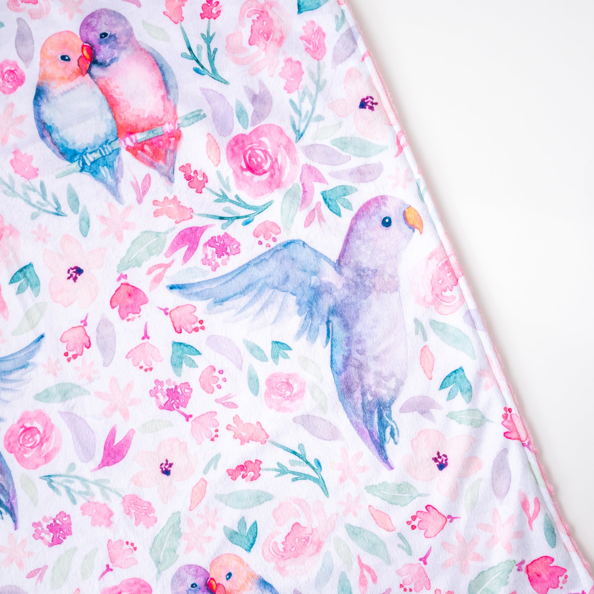Floral Love Birds with Pink Dimple