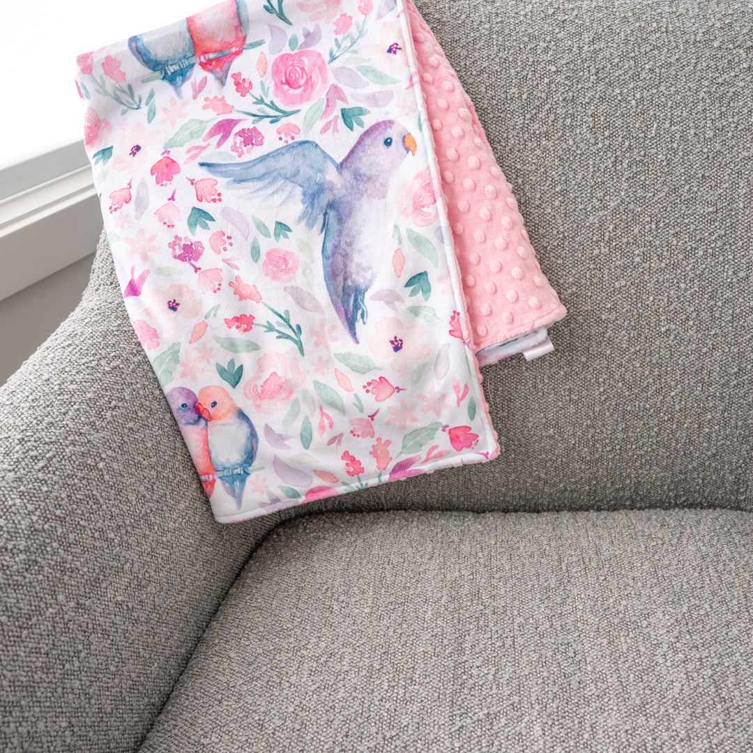 Floral Love Birds with Pink Dimple