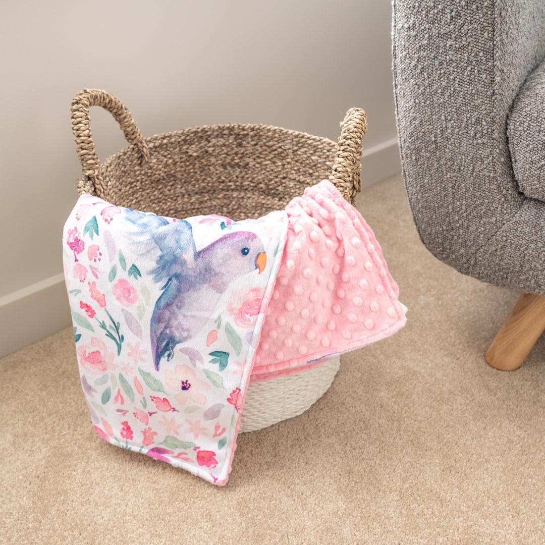 Floral Love Birds with Pink Dimple