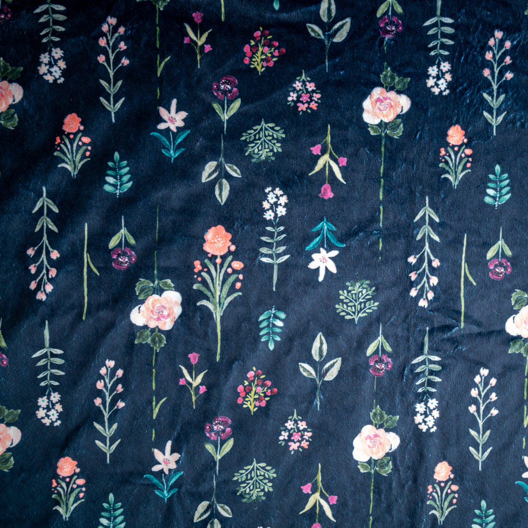 Navy Floral with Navy Dimple