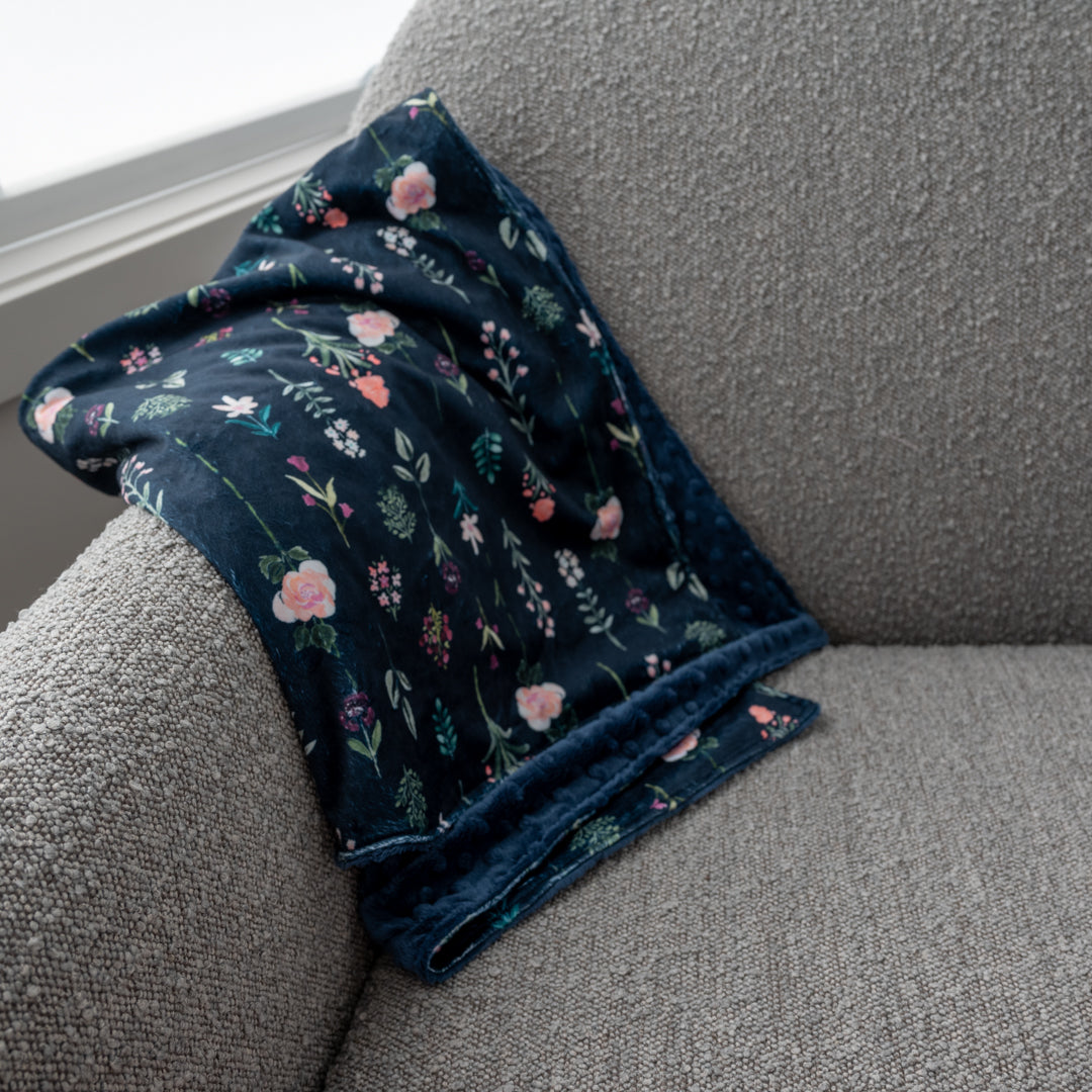 Navy Floral with Navy Dimple
