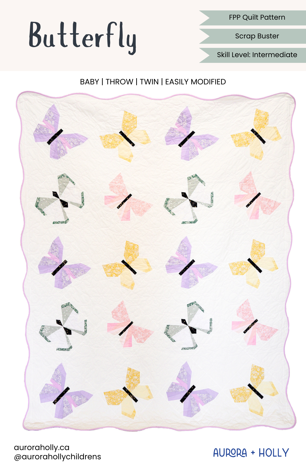 Butterfly Quilt Pattern - Paper