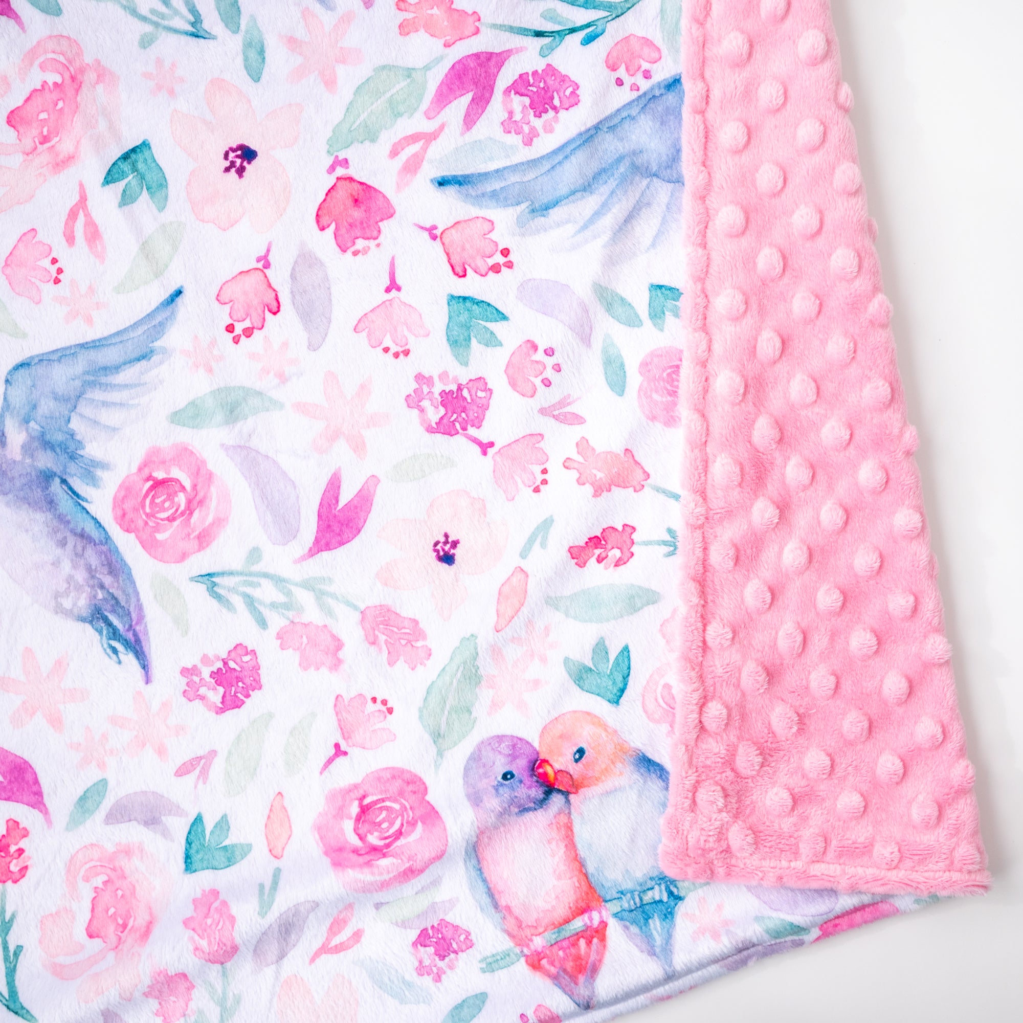 Floral Love Birds with Pink Dimple