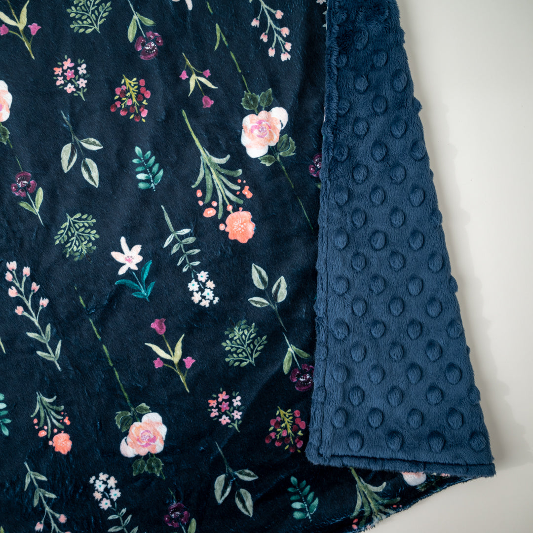 Navy Floral with Navy Dimple
