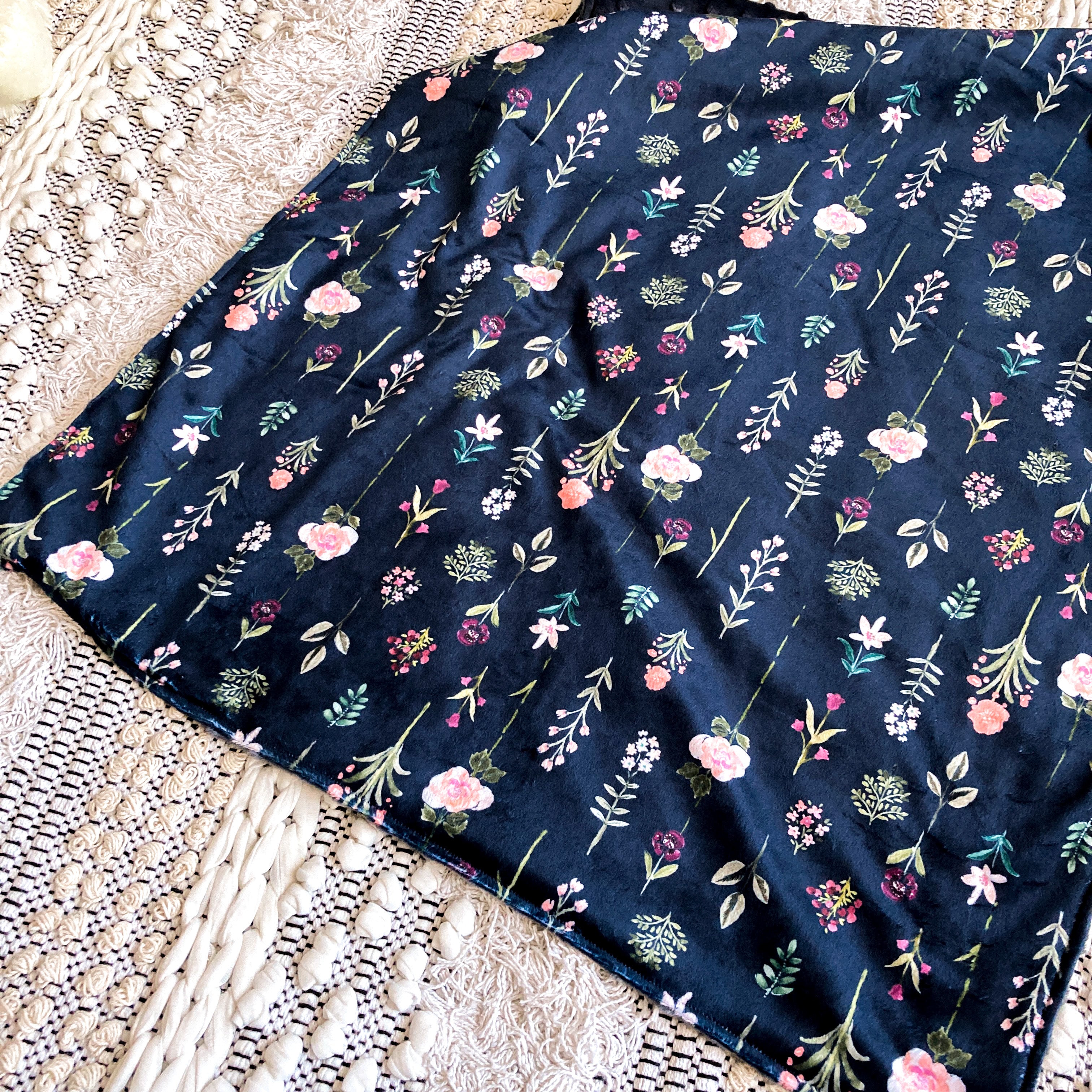 Navy Floral with Navy Dimple